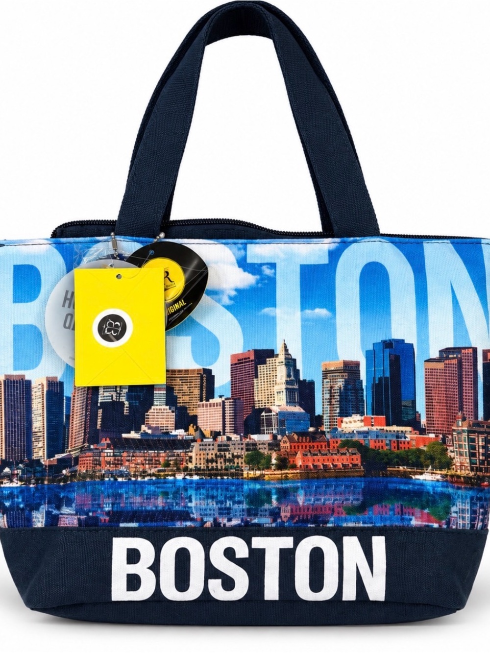 NWT Robin Ruth Boston Skyline Canvas Tote Bag Navy Blue Travel Souvenir